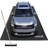 Vevor Auffangmatte PVC-Garagenbodenmatte rutschfest (2,4 x 4,9 x 0,03 m) mit Abziehbesen, strapazierfähiger & wasserfester Auffangschutz Bodenschutz vor Schnee Regen Schlamm, Garagenmatte Schwarz