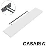 CASARIA 2x Wandregal Weiß mit Halterung 50cm Schwebend