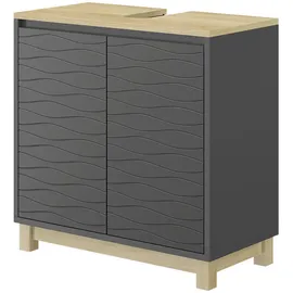 Vicco Waschbeckenunterschrank Livia Anthrazit, 60 x 60 cm mit 2 Türen