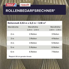 tesa rasch Vliestapete Cairo 6,00 m x 0,64 m 1 St Schwarz/Gold 370713