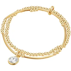 Lulu & Jane Armband Metall-Legierung Kristalle in Gelbgold Armbänder & Armreife   Damen