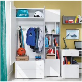 Deine Möbel 24 Kinderkleiderschrank Simon 03 2-türig weiß