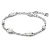 Pandora Timeless Behandelte Süßwasserzuchtperle Kettenarmband aus Sterling-Silber mit Cubic Zirkonia, Timeless Kollektion, 18cm, 593172C01-18