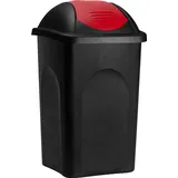 monzana Mülleimer Schwarz/Rot Kunststoff 60L
