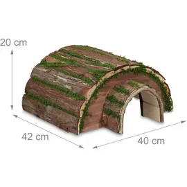 Relaxdays 10034423 Futter-/Wasserspender für Igel im Garten, wetterfest, Igelhotel HxBxT: 20 x 40 x 42 cm, Natur