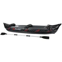 Pure4Fun Aufblasbares Kajak – 2 Personen aufblasbares Kajak-Boot-Set – inklusive Aluminium-Paddel, Reparatur-Set, schwarz/rot, 325 x 81 x 53 cm, P4F150040