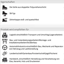 Reis Arbeitsschuhe SB SRA, Halbschuhe Glattleder 39