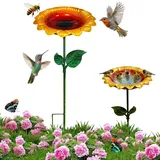 Hedremy Vogeltränke Winterfest, Gartenstecker aus Metall, Futterstation Vögel, Vogeltränke Blume Bienentränke, Gartenfiguren & Gartenstatuen Gartendeko für Draußen, für Garten Hof und Terrasse