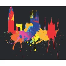 Independently published Barcelona Skyline Notizbuch: Barcelona Skyline Spanien Bunte Farben Liebe Sagrada Familia (Liniert, 15 x 23 cm, 120 Linierte Seiten, 6" x 9") Barcelona Geschenk Für Spanier & Fans