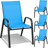 Zolta Metall Gartenstühle Gartensessel 55 x 80 x 89 cm blau 4 St.