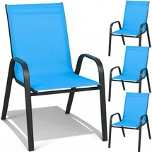 Zolta Metall Gartenstühle Gartensessel 55 x 80 x 89 cm blau 4 St.