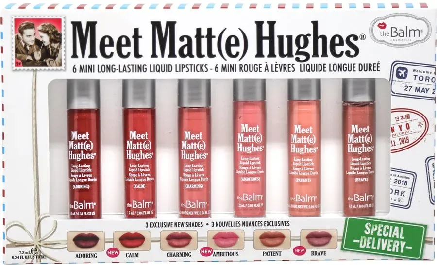 theBalm MeetMatteHughes Special Delivery Lippenstifte 7.2 ml Adoring 1,2 ml + Calm 1,2 ml + Charming 1,2 ml + Ambitious 1,2 ml + Patient 1,2 ml + Brave 1,2 ml
