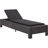 Sonnenliege mit Auflage Schwarz Poly Rattan