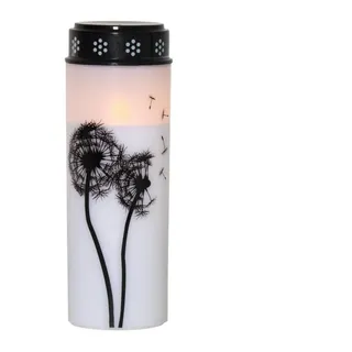 Star Trading LED Grablicht Dandelion, 21 cm weiß/schwarz Plastik Batterie,