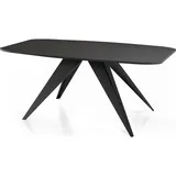 WFL GROUP Esstisch, Schwarz, Rechteckig,Rechteckig, 80x76x160 cm, Esszimmer, Tische, Esstische