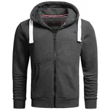 Alessandro Salvarini Sweatjacke ALESSANDRO SALVARINI "ASVinzent", Herren, Gr. S (48), grau (dunkelgrau), Obermaterial: 65% Baumwolle, 35% Polyester, Sweatjacken Sweatjacke, warmer Hoodie
