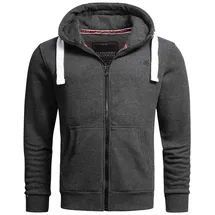Alessandro Salvarini Sweatjacke ALESSANDRO SALVARINI "ASVinzent", Herren, Gr. S (48), grau (dunkelgrau), Obermaterial: 65% Baumwolle, 35% Polyester, Sweatjacken Sweatjacke, warmer Hoodie