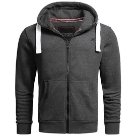 Alessandro Salvarini Sweatjacke ALESSANDRO SALVARINI "ASVinzent", Herren, Gr. S (48), grau (dunkelgrau), Obermaterial: 65% Baumwolle, 35% Polyester, Sweatjacken Sweatjacke, warmer Hoodie
