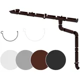 RainWay Dachrinne Komplettset 8 Meter PVC-U Kunststoff Braun