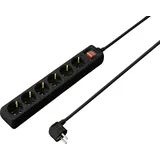 Sygonix SY-4891006 Steckdosenleiste mit Schalter Schwarz Schutzkontakt 1 St.