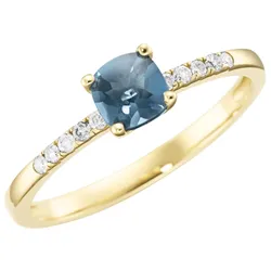 Luigi Merano Ring mit Edelstein & Brillanten, Gold 585 Ringe   Blau Damen 