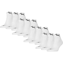 Puma Socken Unisex 12er Pack Stretch-Cushioned Quarter 12P, weiß 39-42