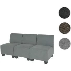 Mendler Modular 3-Sitzer Sofa Couch Lyon, Stoff/Textil ~ grau, ohne Armlehnen