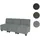 Mendler Modular 3-Sitzer Sofa Couch Lyon, Stoff/Textil ~ grau, ohne Armlehnen