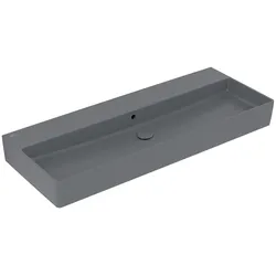Waschbecken Memento 2.0 4A22C6, 1200 x 470 mm, Rechteck, mit Überlauf, ungeschliffen, Weiß Alpin