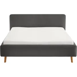 Meise Möbel meise.möbel Polsterbett Mattis 180 x 200 cm Stoff Grau Anthrazit