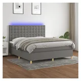 vidaXL Boxspringbett 180 x 200 cm Dunkelgrau