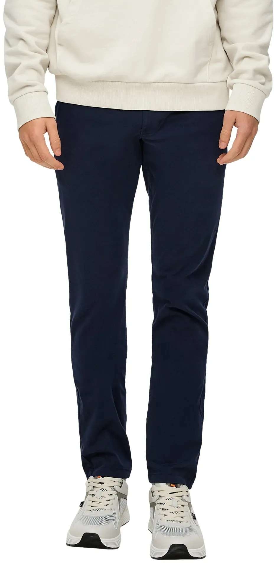 Chinohose QS, Herren, Gr. 38, Länge 34, blau, Web, Obermaterial: 98% Baumwolle, 2% Elasthan, unifarben, regular fit knöchellang, Hosen Chinohose, mit Stretchanteil
