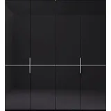 Musterring Kleiderschrank Imola W Einlegeböden und Kleiderstangen,mit Glastüren und Aufleistung in Chrom grau 197,3 cm x 236 cm x 58 cm