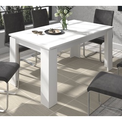 xonox.home Esstisch Titan (Küchentisch in weiß, ausziehbar, 160 – 200 cm), für bis zu 8 Personen weiß