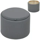 Homcom Sitzhocker mit Stauraum Hocker mit Deckel, Runder Fußhocker Polsterhocker Couchtisch mit Cord-Optik 56 x 56 x 42 cm Grau