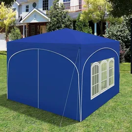 Woltu Faltpavillon 3 x 3 m inkl. 4 Seitenteile Blau
