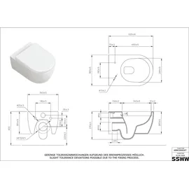 SSWW Dusch-WC mit WC-Sitz Weiß