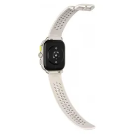 Amazfit Cheetah Square BT 44 mm Aluminiumgehäuse silber Silikonarmband beige M