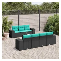 vidaXL Gartensofa-Set 8-tlg. Loungesofa schwarz