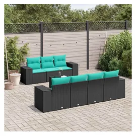 vidaXL Gartensofa-Set 8-tlg. Loungesofa schwarz
