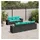 vidaXL Gartensofa-Set 8-tlg. Loungesofa schwarz