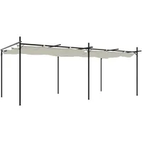VidaXL Pergola mit Schiebedach Creme 589x292x230 cm