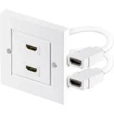 goobay HDMI-Wanddose 2x HDMI-Buchse/Buchse 0,0 m Weiß