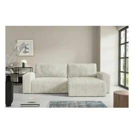 furnisell Eckcouch Cord 2-Sitzer Beige