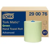 Tork Matic grünes Rollenhandtuch Advanced 290076 - H1 Papierhandtücher für Rollenhandtuchspender, saugfähig und reißfest, 2-lagig, grün - 6 Rollen x 150 m