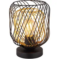 GLOBO Tischleuchte Tischlampe Beistelllampe Nachttischlampe Metall-Geflecht schwarz