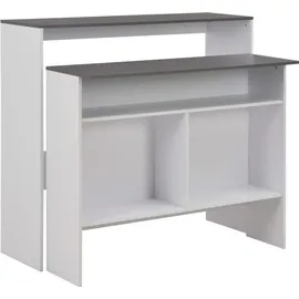 vidaXL Bartisch 130 x 40 x 120 cm Weiß/Grau