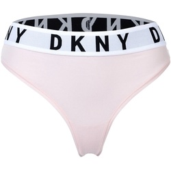 DKNY Damen String - Tanga, Cotton Modal Stretch, Logobund, einfarbig Rosa XL