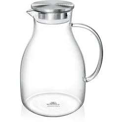 Wilmax England Wilmax Borosilikat Glas Krug mit Edelstahl-Deckel, 2500ml
