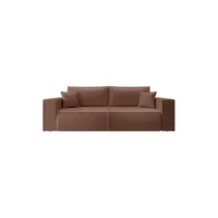 Selsey Schlafcouch Kunstleder 3-Sitzer Braun